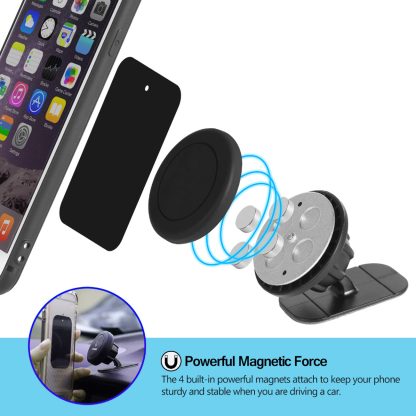 3M Adhesive Heavy Duty Strong Sticky Magnetic Car Mount Dashboard Holder [ Case Compatiable ] - BLACK - Image 6