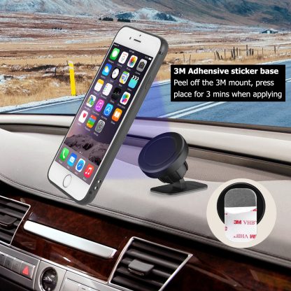 3M Adhesive Heavy Duty Strong Sticky Magnetic Car Mount Dashboard Holder [ Case Compatiable ] - BLACK - Image 3