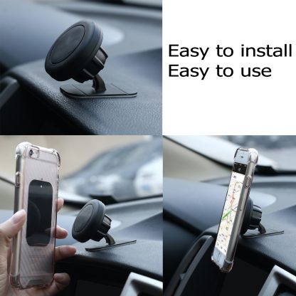 3M Adhesive Heavy Duty Strong Sticky Magnetic Car Mount Dashboard Holder [ Case Compatiable ] - BLACK - Image 2