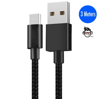 USB Type C Cable [1Pack 3M] USB C Cable Extra Long Durable Nylon Braided Charging USB Type C Data Sync Cord Compatible for?OnePlus 2  - BLACK