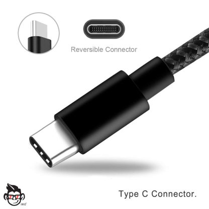 USB Type C Cable [1Pack 3M] USB C Cable Extra Long Durable Nylon Braided Charging USB Type C Data Sync Cord Compatible for?LG G5  - BLACK - Image 5