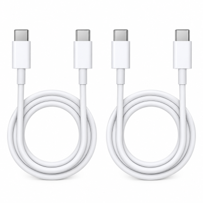 iWIO USB C to USB C Cable 1m, 2 Pack, 60W Fast Charging Cable, USB Type C Charger Cable, 480Mbps Data Transfer, Compatible with iPhone 15/16/17/18/DUO, Samsung Galaxy, iPad, MacBook & More