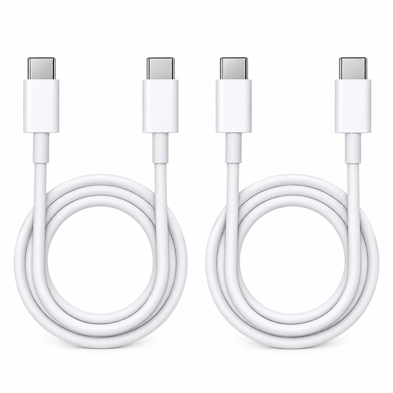 iWIO USB C to USB C Cable 1m, 2 Pack, 60W Fast Charging Cable, USB Type C Charger Cable, 480Mbps Data Transfer, Compatible with iPhone 15/16/17/18/DUO, Samsung Galaxy, iPad, MacBook & More